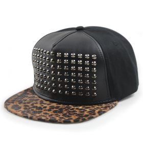 Round Hole Metal Rivet Hip Hop Baseball Cap (Option: Leopard Print-56 59CM)