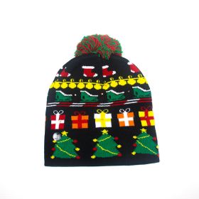 Cross-border Festival Autumn And Winter Fashion Christmas Knitted Hat Party Warm Adult With Fur Ball Christmas Hat (Option: Gift No Flanging-Adult Style Elastic)