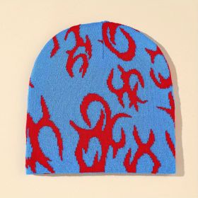 Warm Wool Hat Jacquard Knitted (Option: Sapphire Blue-Free Size)