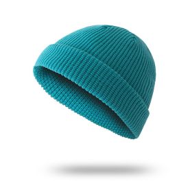 Knitted Korean Wool Hip-hop Street Yupi Toe Cap Beanie Hat (Option: Peacock Blue-Free Size Elastic)