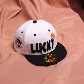 Children's Baseball Cap Tide Hiphop Flat Brim Peaked Cap (Option: White-50to54cm Adjustment)