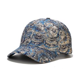 Gold Line Sun Protection Baseball Cap New Floral Duck Tongue (Option: White Flower Silver-Adjustable)