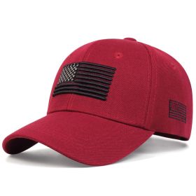 Solid Color Baseball Outdoor Sun-shade Sun Protection Peaked Cap (Option: Wine Red-Adjustable)