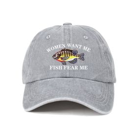 Retro Casual Printed Baseball Cap (Option: Gray-Free Size Adjustable)