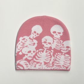 Halloween Party Funny Horror Knitted Jacquard Hat (Option: Pink-Free Size)