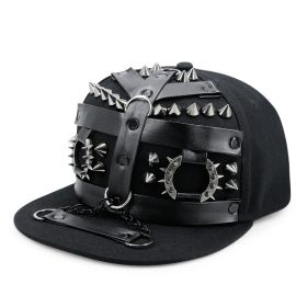 Male And Female Personality Metal Copper Lock Bullet Belt Buckle Hat (Option: Belt Rivet Style-Adjustable)