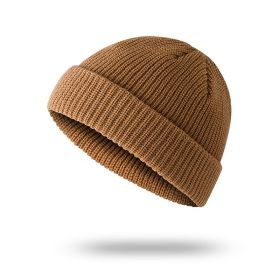 Knitted Korean Wool Hip-hop Street Yupi Toe Cap Beanie Hat (Option: Khaki-Free Size Elastic)