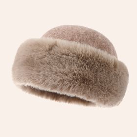 Wool Mongolian Hat Thickened Warm (Option: Khaki Hat-Free Size)