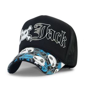 High Fashion Letter Print Embroidery Mesh Cap Korean Style (Option: JACK Black-Adjustable)