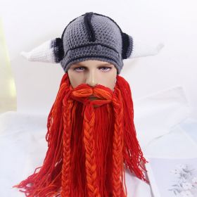 Funny Bearded Hat Knitted Wansheng Funny (Option: Red-Free Size)