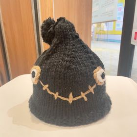 Warm Ear Protection Handmade Knitted Hat Sleeve Cap (Option: Black-Adult Style)