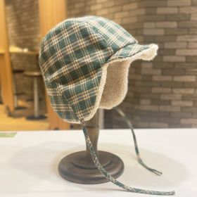 All-matching Warm Lambswool Earflaps Cap (Option: Retro Green-Children's Style)