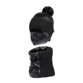 Hat Scarf Mask Three-piece Suit For Men (Option: Black-Free Size)