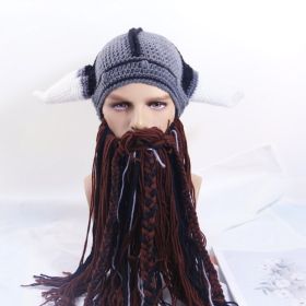 Funny Bearded Hat Knitted Wansheng Funny (Option: Black-Free Size)