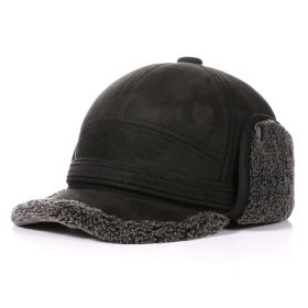 Autumn And Winter Thermal Lei Feng Cap Suede (Option: Black-60CM)