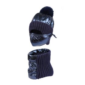 Hat Scarf Mask Three-piece Suit For Men (Option: Navy Blue-Free Size)