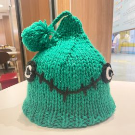 Warm Ear Protection Handmade Knitted Hat Sleeve Cap (Option: Green-Adult Style)