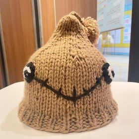 Warm Ear Protection Handmade Knitted Hat Sleeve Cap (Option: Khaki-Adult Style)