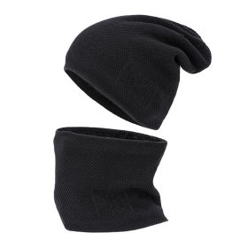 Brushed And Padded Hats Scarf Set (Option: Black-Free Size)