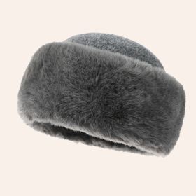 Wool Mongolian Hat Thickened Warm (Option: Dark Gray Hat-Free Size)