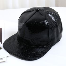 Pattern PU Leather Baseball Cap Hip-hop Fashion Cross (Option: Black Light Plate-M)