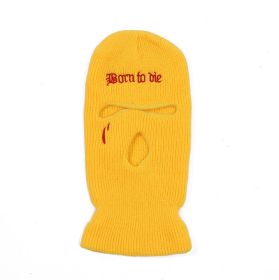 Fashion Embroidery Three-hole Woolen Knitted Hat (Option: Chick Yellow-Free Size)