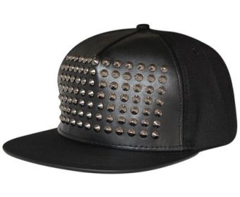 Round Hole Metal Rivet Hip Hop Baseball Cap (Option: Black Background-56 59CM)