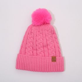 Fleece-lined Thickened Knitting Warm Men's And Women's Wool Hats With Fur Ball (Option: 8 Colors)