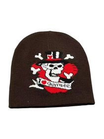 Knitted Skull Jacquard Cold-proof Warm Wool Hat (Option: Brown-Free Size 56 To59cm)