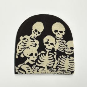 Halloween Party Funny Horror Knitted Jacquard Hat (Option: Coffee-Free Size)