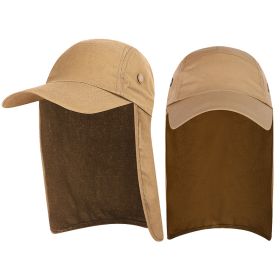 Outdoor Sun-shade Sun Protection Bucket Hat (Option: Khaki-Average Size)