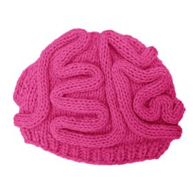 Horror Brain Knitted Brain Hat (Option: Rose Red-Adult Style Elastic)