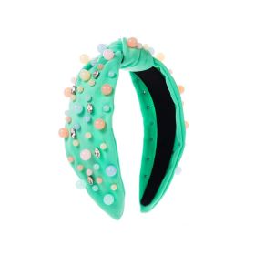 Fashion Candy Color Resin Beading Headband (Color: Green)