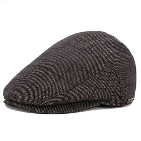 Retro Men's Duck Tongue Beret (Option: 61 Zh02 Coffee-Adjustable)