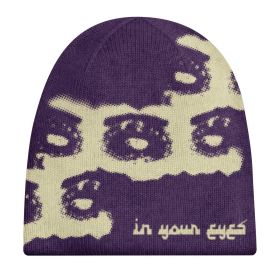 Beanie Hot Girls Street Warm Knitted Hat (Option: Purple-Average Size)