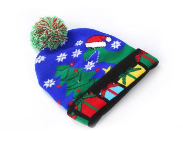 Cross-border Festival Autumn And Winter Fashion Christmas Knitted Hat Party Warm Adult With Fur Ball Christmas Hat (Option: Dinosaur-Adult Style Elastic)