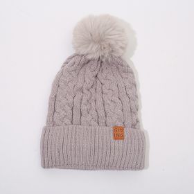 Fleece-lined Thickened Knitting Warm Men's And Women's Wool Hats With Fur Ball (Option: 7 Colors)