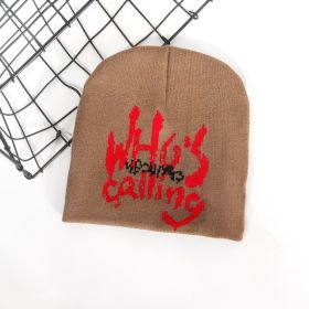 Men's And Women's Fashion All-matching Personalized Hip Hop Letter Hat (Option: Red Coffee Color)