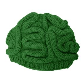 Horror Brain Knitted Brain Hat (Option: Green-Children Aged 3 To 10)