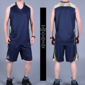 Basketball Sports Suit Men's Summer Casual Wear Sleeveless Thin Vest Running Suit Shorts Sportswear (Option: C-L)