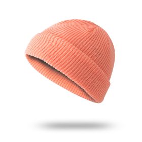 Knitted Korean Wool Hip-hop Street Yupi Toe Cap Beanie Hat (Option: Orange Pink-Free Size Elastic)