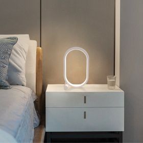 Usb Plug-In Lamp Oval Acrylic Lamp Touch Control Dimmable Modern Simple Creative Night Lamp Bedside Reading Lamp Desk Table Led (Color: White, Electrical outlet: USB)