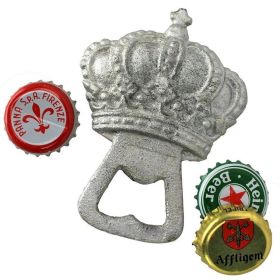 Bar Gift Family Party Gift Elegant And Refined Design Cast Iron Bottle Opener (Color: As pic show, Shape: King's Silver Crown)