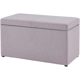 30-inch Hinged Storage Ottoman,Faux-leather (Color: Sand)