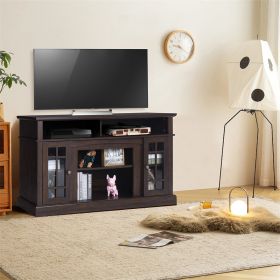 Vintage Home Living Room Wooden TV Cabinet (Colour: FTTS0380 coffee)