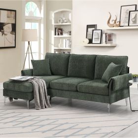 [VIDEO provided] [New]84 " Convertible Sectional Sofa, Modern Chenille L-Shaped Sofa Couch with Reversible Chaise Lounge, Fit for Living Room, Apartme (Color: as Pic)