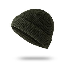 Knitted Korean Wool Hip-hop Street Yupi Toe Cap Beanie Hat (Option: Army Green-Free Size Elastic)