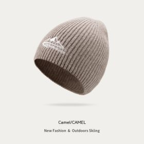 Outdoor Travel Skiing Thickened Wool Beanie Hat (Option: Classic Woolen Type Camel-Free Size)