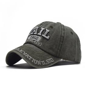 New Cotton Worn Looking Washed-out Men's Hat (Option: Washed Green-Adjustable)