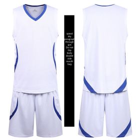 Casual Wear Sleeveless Thin Vest Running Wear Shorts Sportswear (Option: A Blue and white-L)